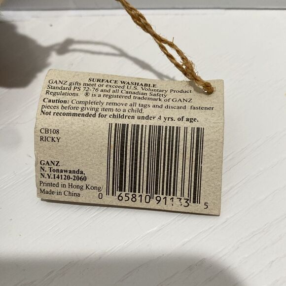 Vintage Ganz Cottage Collection Ricky Plush Raccoon Toy with Plaid Overalls - Picture 9 of 13